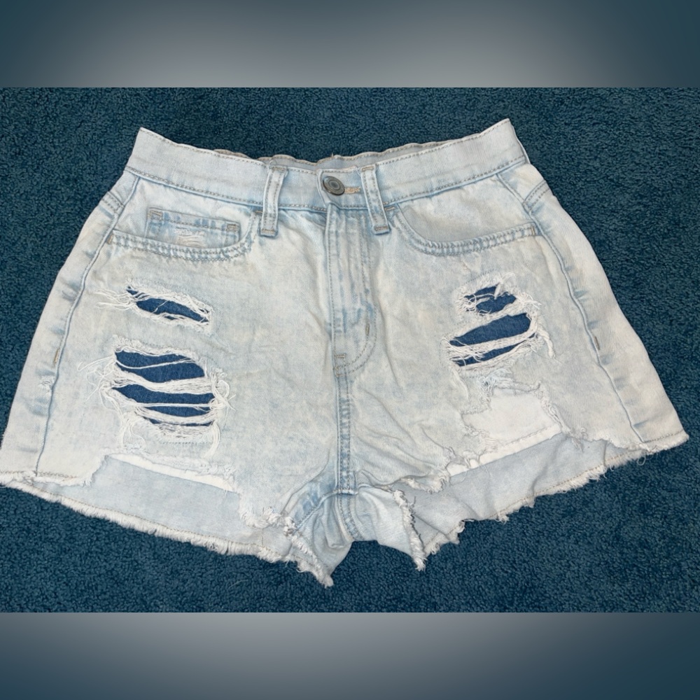 Stylish SO Light Blue Distressed Jean Shorts